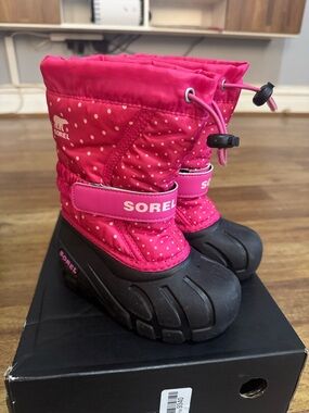 Sorel Pink Polka Dot Toddler Size 9 Winter Boots